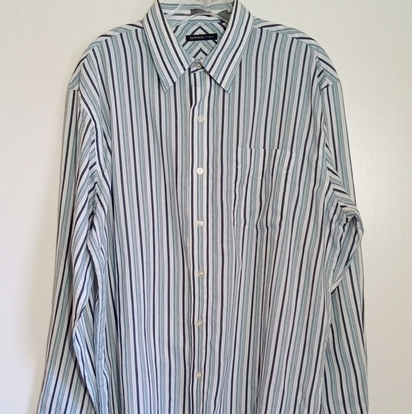 Van Heusen fitted long sleeve button down shirt mens Large 16-16.5 GUC - Picture 1 of 6